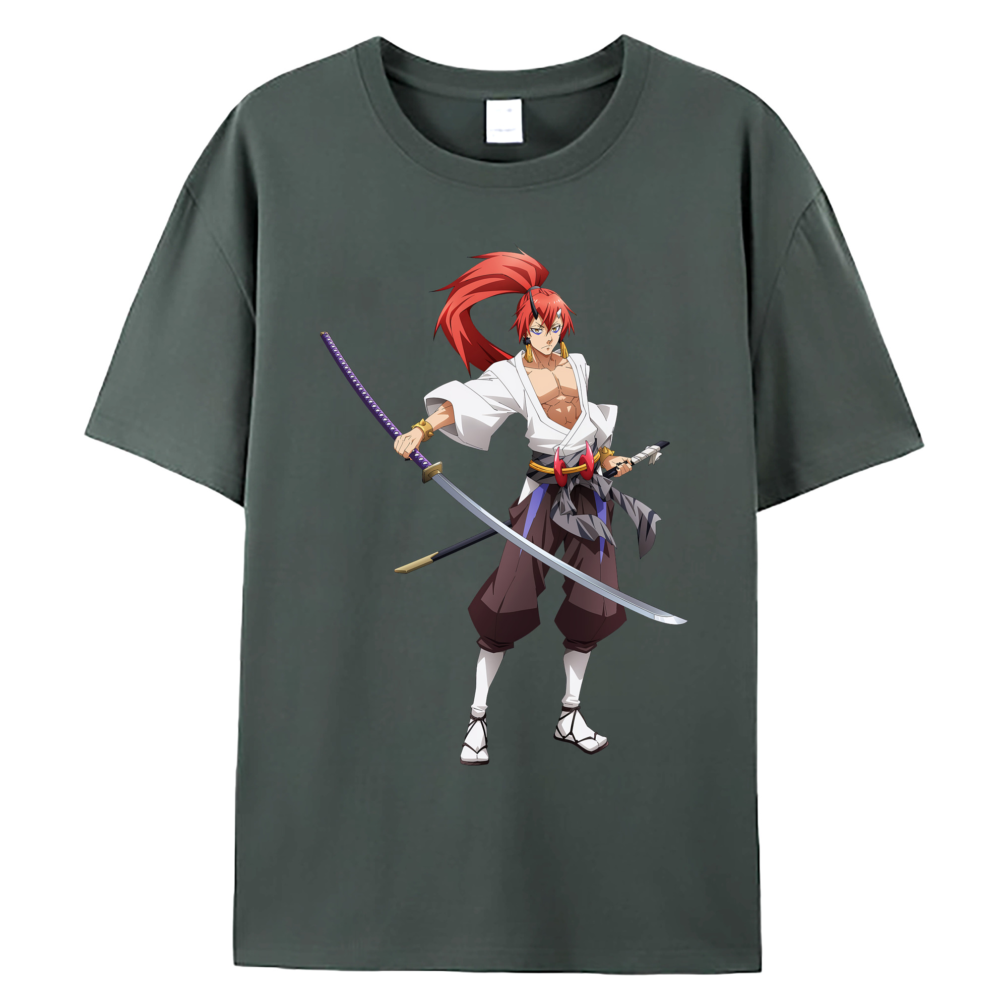 （画像用） 転スラ Regarding Reincarnated to Slime 綿100％ メンズ半袖Tシャツ｜肌触りやわらか＆通気性